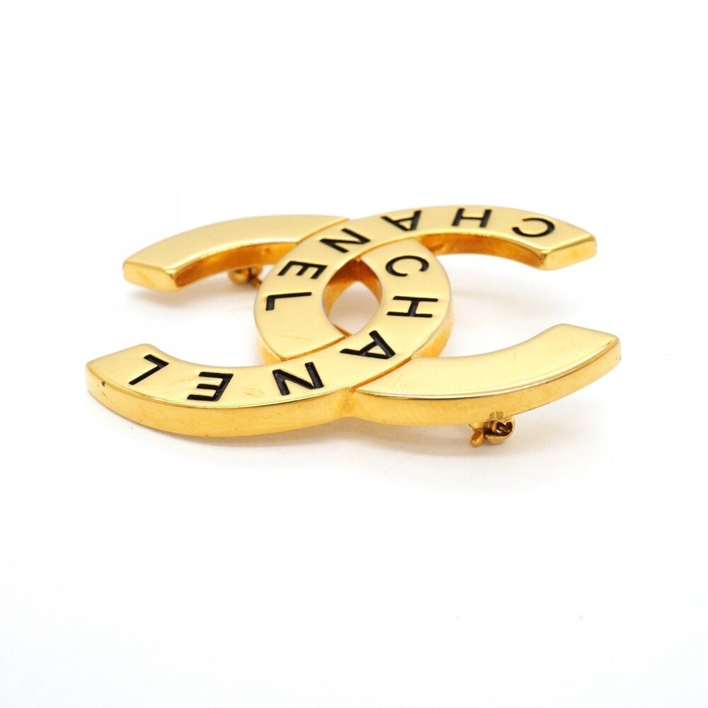 CHANEL Authentic Gold Logo Brooch - Picture 3 of 9